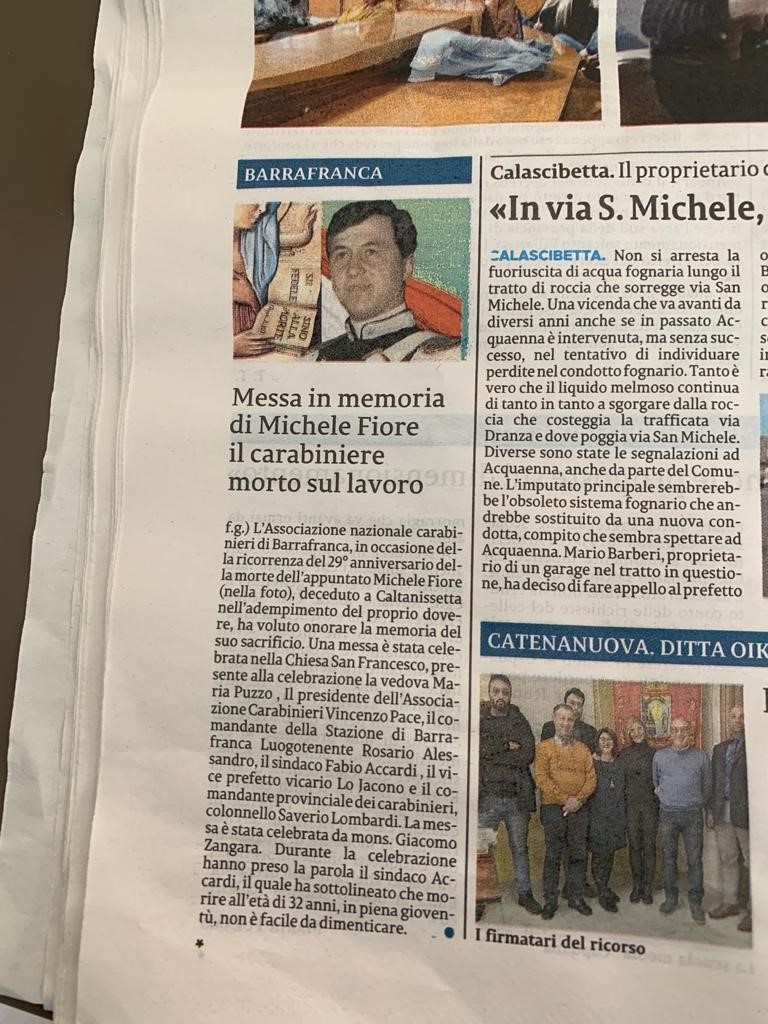 Articolo in memoria di Michele Fiore